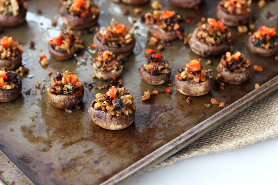 gluten free stuffed mushrooms, dairy free stuffed mushrooms, vegan stuffed mushrooms, clean eating cocktai party, healthy appetizer recipes, 