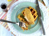 gluten free waffles, sweet potato waffles, chicken and waffles, cornflake chicken